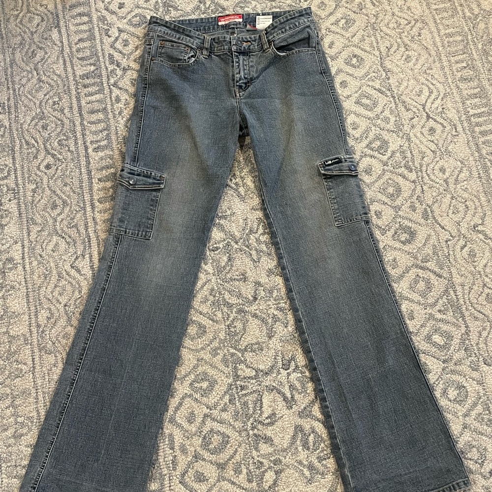 Y2K union bay low rise cargo flare jeans
